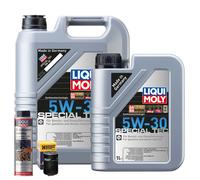 Motoröl 5W30 LIQUI MOLY Leichtlauf Special Tec 6L+HENGST Ölfilter +Spülung