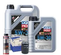Motoröl 5W30 LIQUI MOLY Leichtlauf Special Tec 6L+MAHLE Ölfilter +Spülung