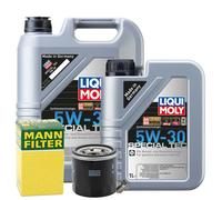 Motoröl 5W30 LIQUI MOLY Leichtlauf Special Tec 6L+MANN Ölfilter+Ölablassschraube