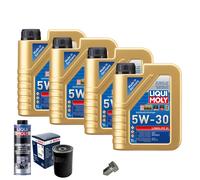 Motoröl 5W30 LIQUI MOLY Longlife Iii 4L+BOSCH Ölfilter+Spülung+Ölablassschraube