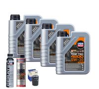 Motoröl 5W30 LIQUI MOLY Top Tec 4200 4L+MAHLE Ölfilter +Spülung +Cera Tec