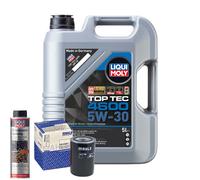 Motoröl 5W30 LIQUI MOLY Top Tec 4600 5L+MAHLE Ölfilter +Ölschlammspülung