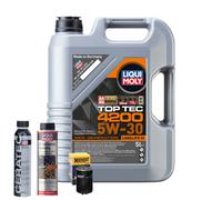 Motoröl 5W30 LIQUI MOLY Top Tec4200 5L+HENGST Ölfilter +Spülung +Cera Tec