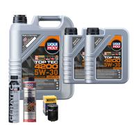 Motoröl 5W30 LIQUI MOLY Top Tec4200 7L+HENGST Ölfilter +Spülung +Cera Tec