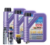 Motoröl 5W40 LIQUI MOLY 3L+HENGST Ölfilter+Spülung+Cera Tec+Ölablassschraube