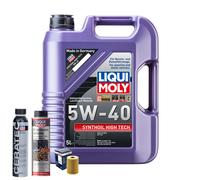 Motoröl 5W40 LIQUI MOLY Synthoil High Tech 5L+BOSCH Ölfilter +Spülung +Cera Tec