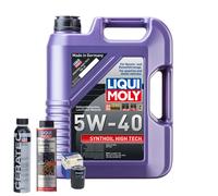Motoröl 5W40 LIQUI MOLY Synthoil High Tech 5L+MAHLE Ölfilter +Spülung +Cera Tec