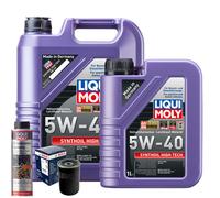 Motoröl 5W40 LIQUI MOLY Synthoil High Tech 6L+BOSCH Ölfilter +Ölschlammspülung