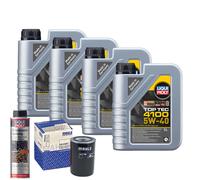 Motoröl 5W40 LIQUI MOLY Top Tec 4100 4L+MAHLE Ölfilter +Ölschlammspülung
