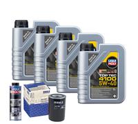 Motoröl 5W40 LIQUI MOLY Top Tec 4100 4L+MAHLE Ölfilter +Spülung