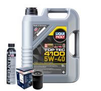 Motoröl 5W40 LIQUI MOLY Top Tec 4100 5L+BOSCH Ölfilter +Cera Tec