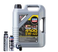 Motoröl 5W40 LIQUI MOLY Top Tec 4100 5L+BOSCH Ölfilter +Spülung +Cera Tec