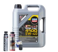 Motoröl 5W40 LIQUI MOLY Top Tec 4100 5L+MAHLE Ölfilter +Spülung +Cera Tec