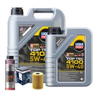 Motoröl 5W40 LIQUI MOLY Top Tec 4100 6L+BOSCH Ölfilter +Ölschlammspülung