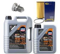 Motoröl Filter Set 4210 0W-30 LIQUI MOLY 6 Liter + Schraube für VW Golf VII 2.0