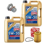Motoröl Filter Set 5W-30 LIQUI MOLY 10 Liter + Schraube für BMW 7er 740d E65 E66