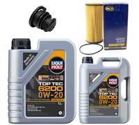 Motoröl Filter Set 6200 0W-20 LIQUI MOLY 6 Liter + Schraube für Audi VW Tiguan