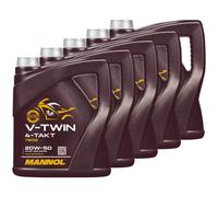 Motoröl Motor Öl MANNOL 4-Takt V-TWIN 20W-50 5 X 4 Liter für BMW Ducati Harley