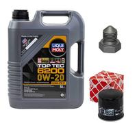 Motoröl Set 0W-20 5 Liter + Ölfilter + Ölablassschraube für Audi Seat Skoda VW