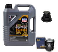 Motoröl Set 0W-20 5 Liter + Ölfilter + Schraube für Audi A4 Skoda Superb III 1.4