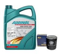 Motoröl Set 10W-40 Addinol 5 Liter + Ölfilter SM 196 für Mazda 3 5 6 VW Lupo 1.0