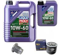 Motoröl Set 10W-60 LIQUI MOLY 6 Liter + Ölfilter + Schraube für Renault Megane I