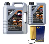 Motoröl Set 4210 0W-30 LIQUI MOLY 6 Liter + Ölfilter für Audi A3 Seat Skoda VW