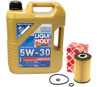 Motoröl Set 5W-30 5 Liter + Ölfilter 36634 für Audi A3 A4 Seat Skoda VW Passat