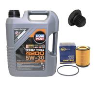 Motoröl Set 5W-30 5 Liter + Ölfilter + Ölablassschraube für Opel Vectra B Sintra