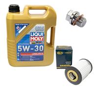 Motoröl Set 5W-30 5 Liter + Ölfilter SH 4045 L + Schraube für Mercedes E-Klasse