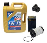 Motoröl Set 5W-30 5 Liter + Ölfilter SH 4047 L + Schraube für Audi A4 A5 A6 VW