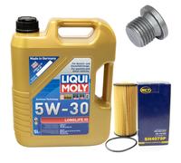 Motoröl Set 5W-30 5 Liter + Ölfilter SH 4079 P + Schraube für Audi A5 Q3 VW 2.0