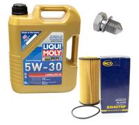 Motoröl Set 5W-30 5 Liter + Ölfilter SH 4079 P + Schraube für VW Golf VII 2.0GTI