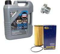 Motoröl Set 5W-30 5 Liter + Ölfilter SH 4079 P + Schraube für VW Passat 220 PS