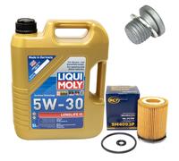 Motoröl Set 5W-30 5 Liter + Ölfilter SH 4093 P + Schraube für Mercedes E-Klasse