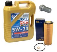 Motoröl Set 5W-30 5 Liter + Ölfilter SH 414 P + Schraube für Mercedes C-Klasse