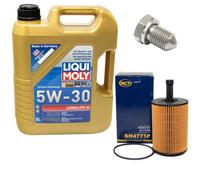 Motoröl Set 5W-30 5 Liter + Ölfilter SH 4771 P + Schraube für Audi Seat Skoda VW