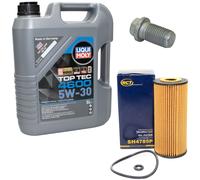 Motoröl Set 5W-30 5 Liter + Ölfilter SH 4785 P + Schraube für Mercedes A-Klasse