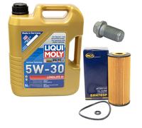 Motoröl Set 5W-30 5 Liter + Ölfilter SH 4785 P + Schraube für Mercedes A-Klasse