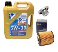 Motoröl Set 5W-30 5 Liter + Ölfilter SH 4789 P + Schraube für BMW 3er 5er X5 E39