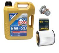 Motoröl Set 5W-30 5 Liter + Ölfilter SH 4792 L + Schraube für BMW 5er 520i E60
