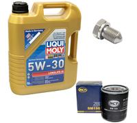 Motoröl Set 5W-30 5 Liter + Ölfilter SM 196 + Schraube für Seat Arosa VW Lupo