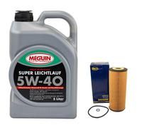 Motoröl Set 5W-40 Meguin 5 Liter + Ölfilter SH 420 P für Audi Seat Skoda VW Golf