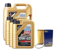 Motoröl Set Leichtlauf 10W-40 LIQUI MOLY 8 Liter + Ölfilter für Audi A6 S6 Plus