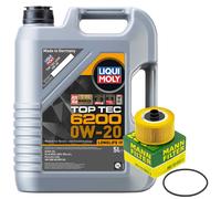 Motoröl Set Liqui Moly 0W-20 5 Liter + Ölfilter für Nissan Juke 1.0 DiG-T 117