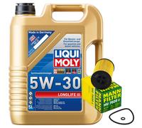 Motoröl Set Liqui Moly 5W-30 5 Liter + Ölfilter für Audi Seat Skoda VW Caddy 2.0