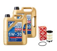 Motoröl Set Longlife III 5W-30 10 Liter + Ölfilter für Audi A5 A4 A6 R8 A8 VW