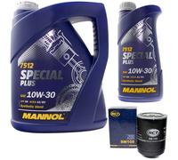 Motoröl Set MANNOL 10W-30 Special Plus 6 Liter + Ölfilter für Opel Omega A 73 PS