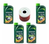 Motoröl Set Ölfilter HF971 10W40 4 Liter für Hyosung GPS 125 Suzuki AN 400 UH UX