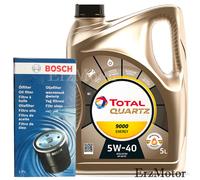 MOTOROEL TOTAL BOSCH OELFILTER F 026 407 023 QUARTZ ENERGY 9000 5W40 5L FUER...